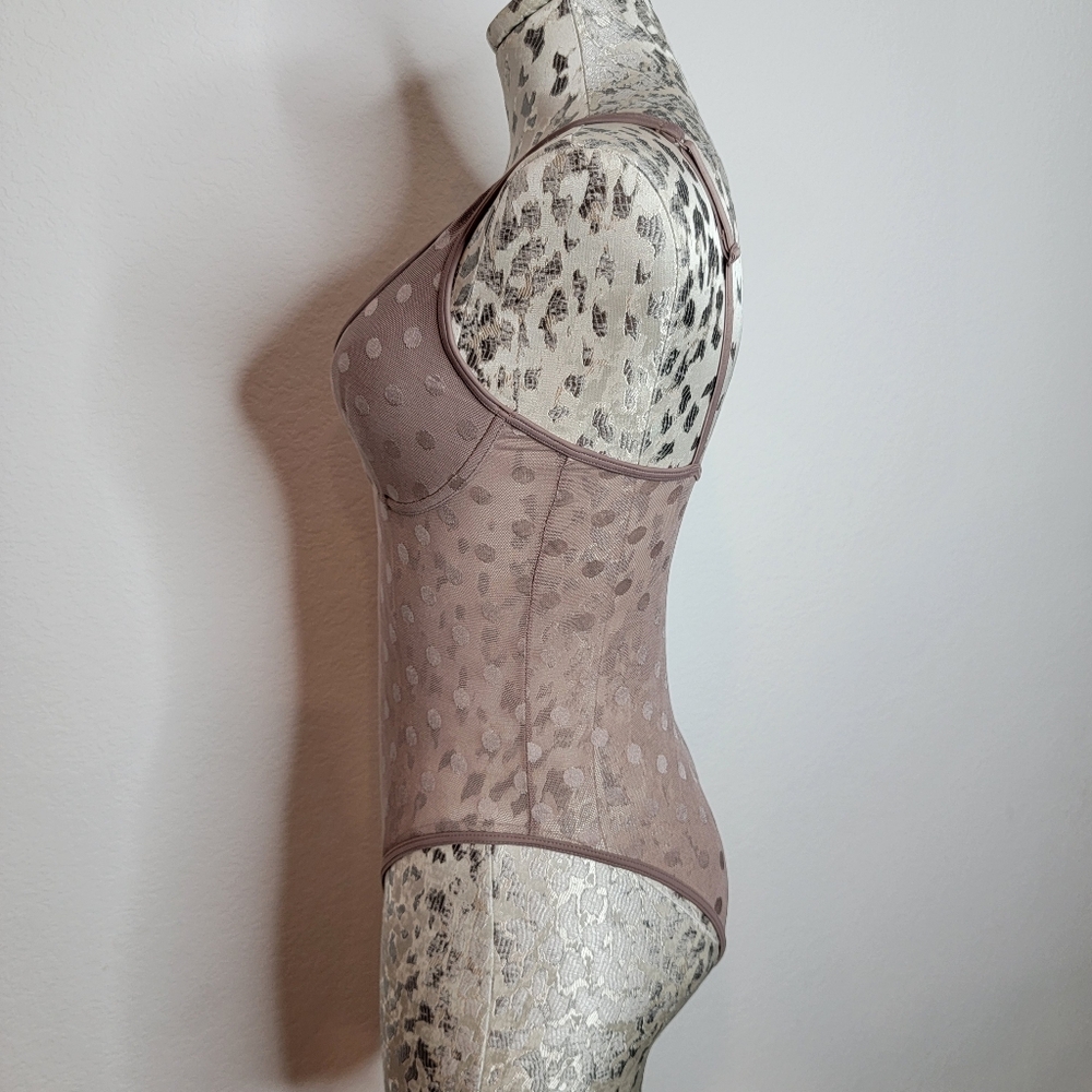PINK Victoria's Secret Polka Dots Mesh Sheer Bodysuit. - Picture 6 of 15